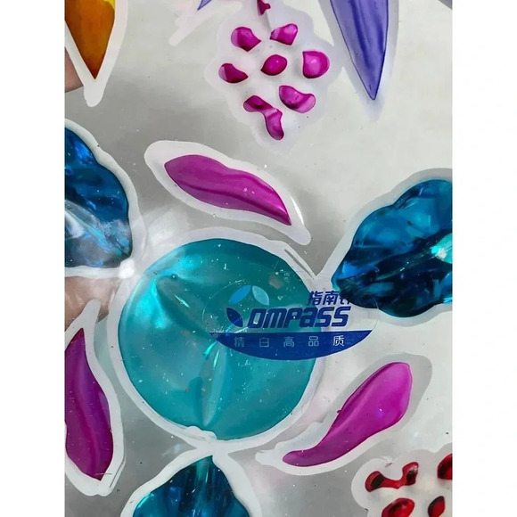 Ompass Hand Painted Art Clear Glass Jar with Lid Embossed Footed Multicolor - Picture 7 of 9